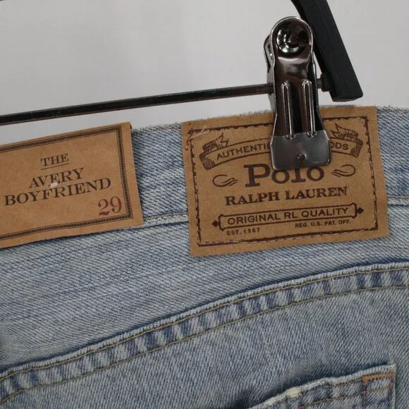 NWT Polo Ralph Lauren Jeans Womens 29 L27 Avery Boyfriend Patchwork Button Fly - Picture 6 of 16